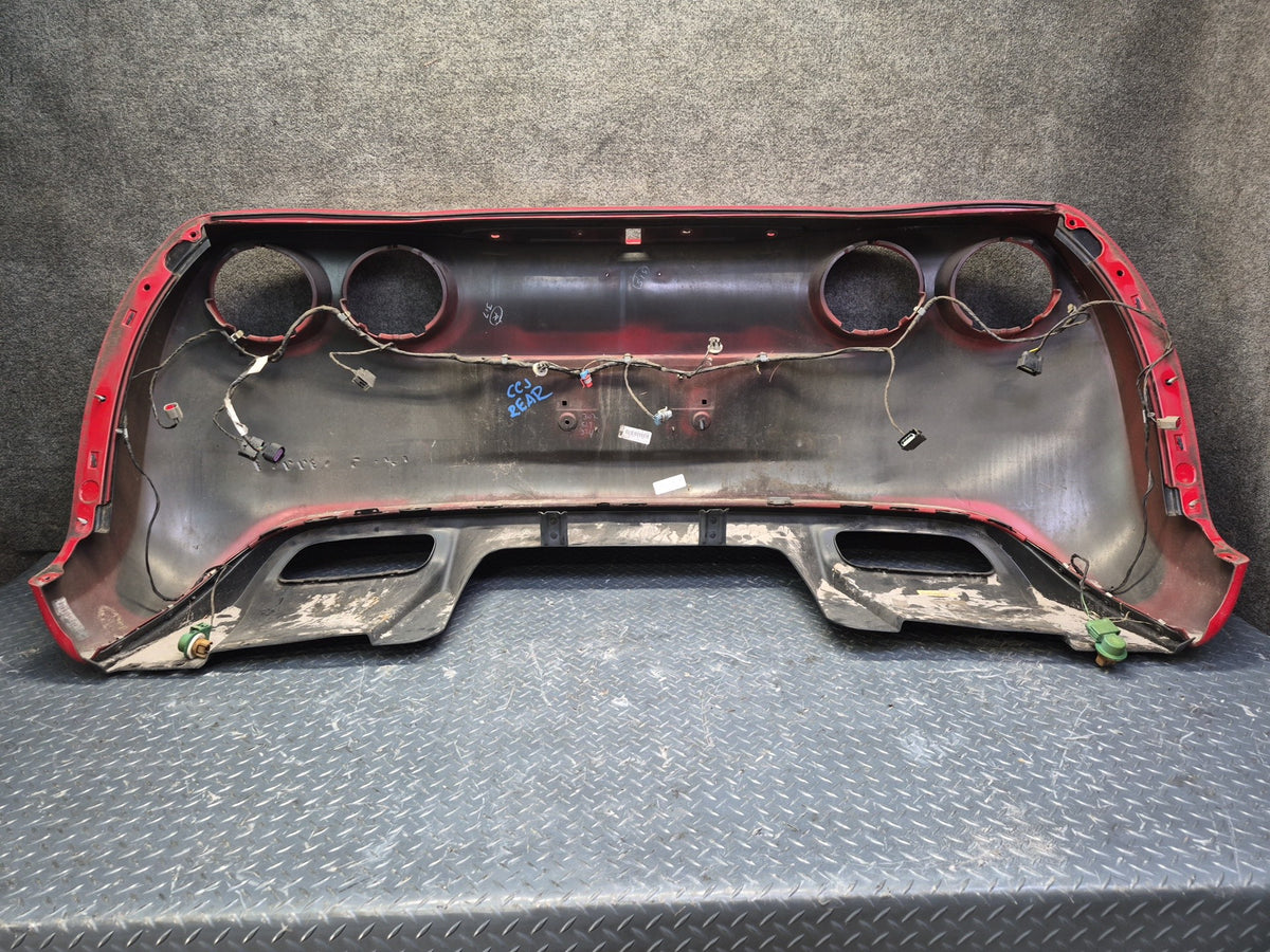05-13 Chevrolet Corvette C6 Rear Bumper Cover RED w Diffuser & Wire OEM