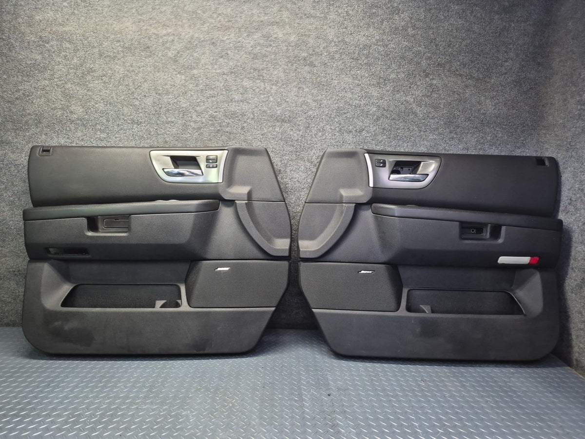 2008-2009 Hummer H2 Front Left Right Door Interior Trim Cover Panel Black Set