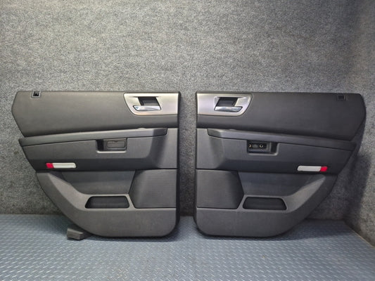 2008-2009 Hummer H2 Rear Left Right Door Interior Trim Cover Panel Black Set