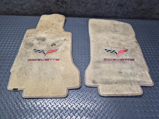 05-09 Chevrolet Corvette C6 Set of 2 Front Carpet Floor MAT OEM Damaged