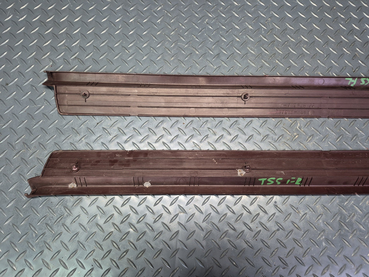 86-92 Toyota Supra MA71 MK3 Set of 2 Left & Right Door Scuff Sill Plate Trim OEM