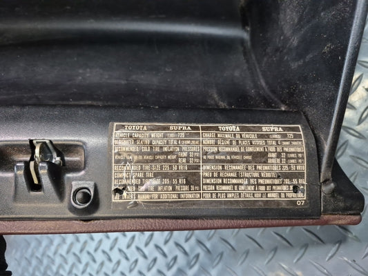 89-92 Toyota Supra MA71 Dash Glove Box Compartment Storage Maroon OEM
