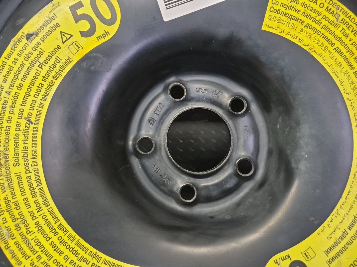 2012-2018 Audi A6 Emergency R20" Spare Tire Wheel 20x4.5J ET22 4G0601027E