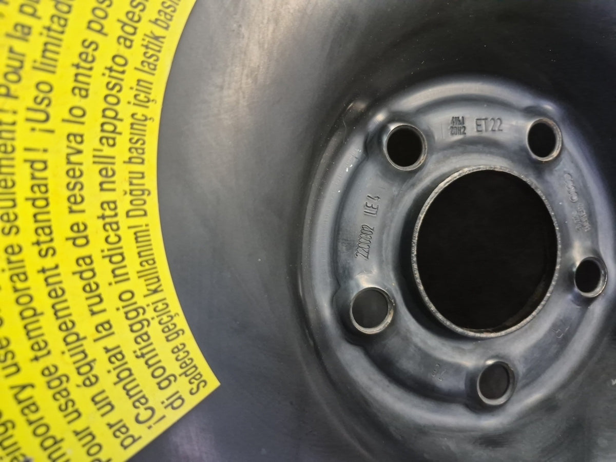 2012-2018 Audi A6 Emergency R20" Spare Tire Wheel 20x4.5J ET22 4G0601027E