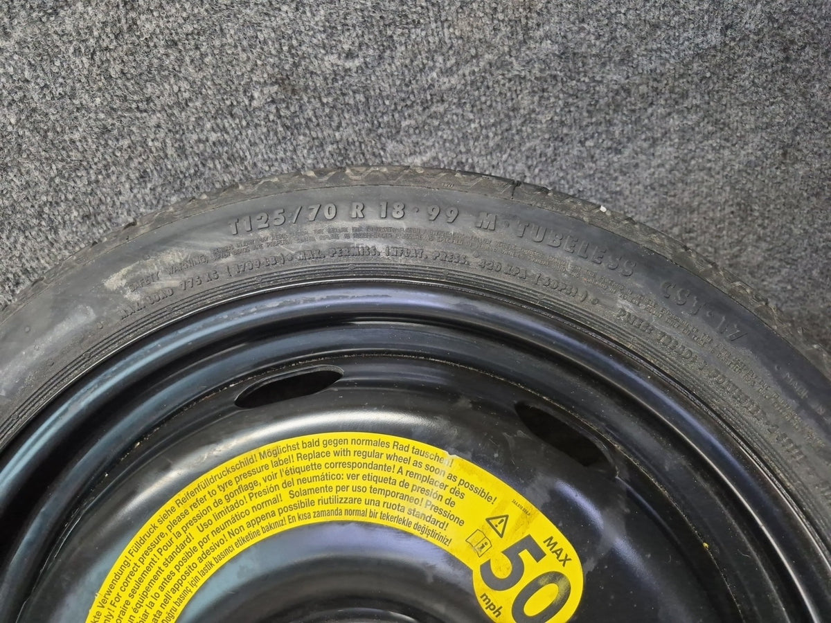 15-20 Audi A3 S3 8VS Emergency Spare Tire R18" Wheel 18x3.5J ET25.5 125/70 OEM