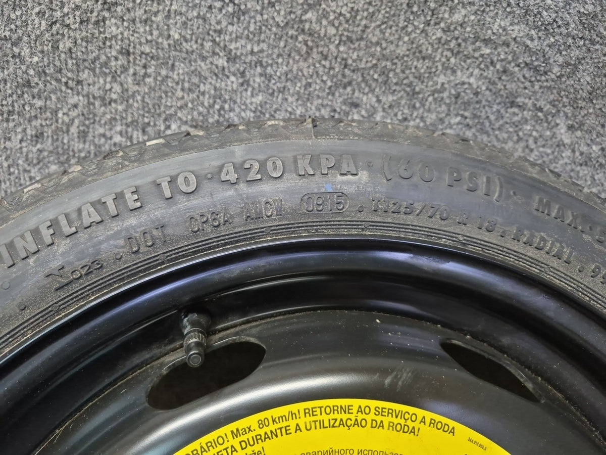 15-20 Audi A3 S3 8VS Emergency Spare Tire R18" Wheel 18x3.5J ET25.5 125/70 OEM