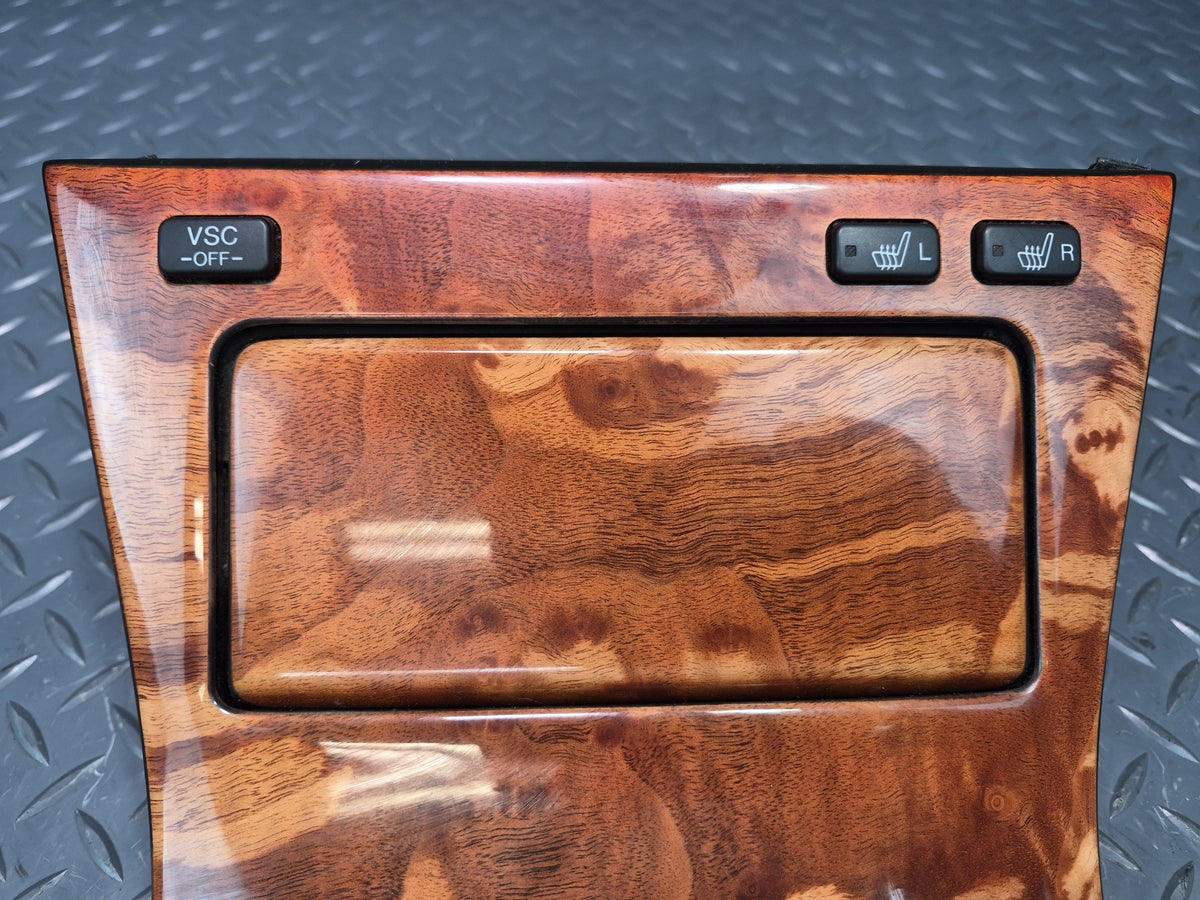 98-00 Lexus LS400 Center Console Shifter Wood Trim w VSC Heated Seat Switch OEM