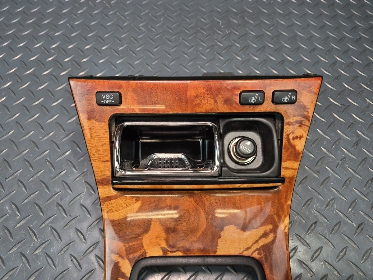 98-00 Lexus LS400 Center Console Shifter Wood Trim w VSC Heated Seat Switch OEM