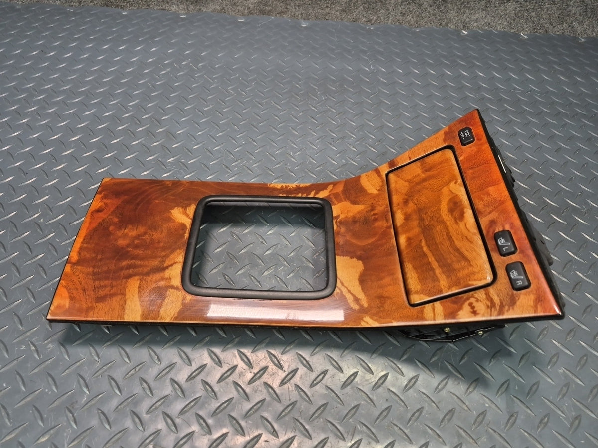 98-00 Lexus LS400 Center Console Shifter Wood Trim w VSC Heated Seat Switch OEM