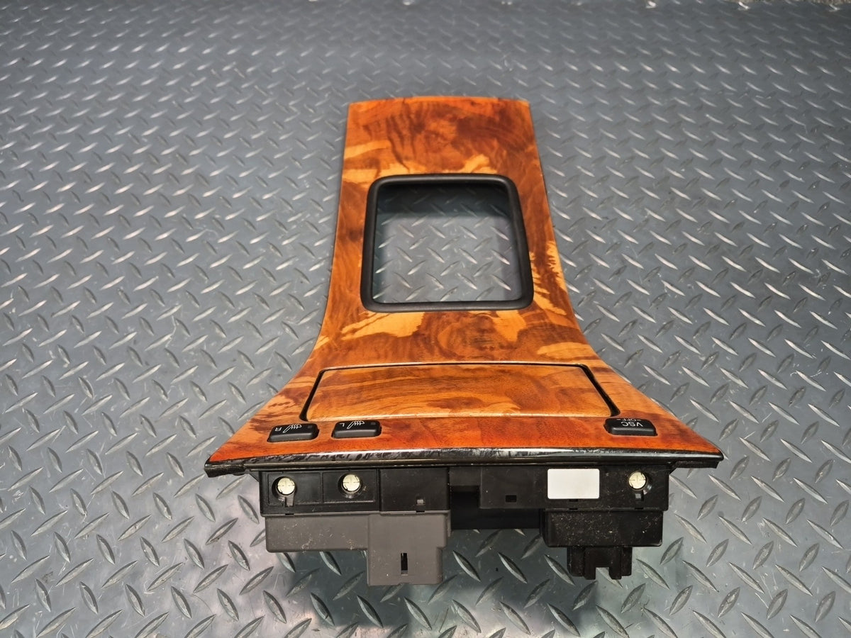98-00 Lexus LS400 Center Console Shifter Wood Trim w VSC Heated Seat Switch OEM