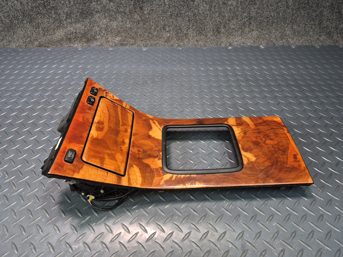 98-00 Lexus LS400 Center Console Shifter Wood Trim w VSC Heated Seat Switch OEM