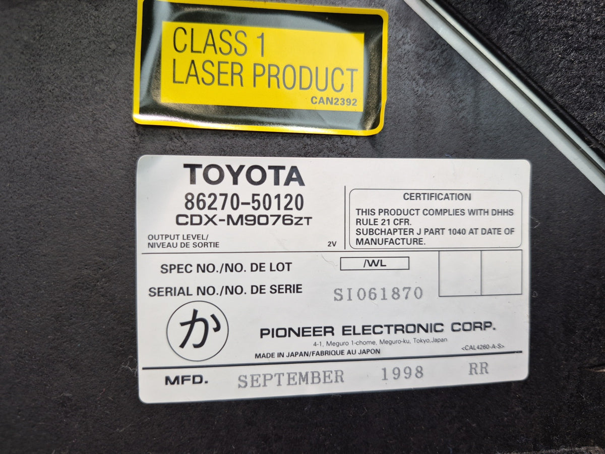 98-00 Lexus UCF20L LS400 Pioneer 6 Disc CD Changer w Magazine 86270-50120 OEM