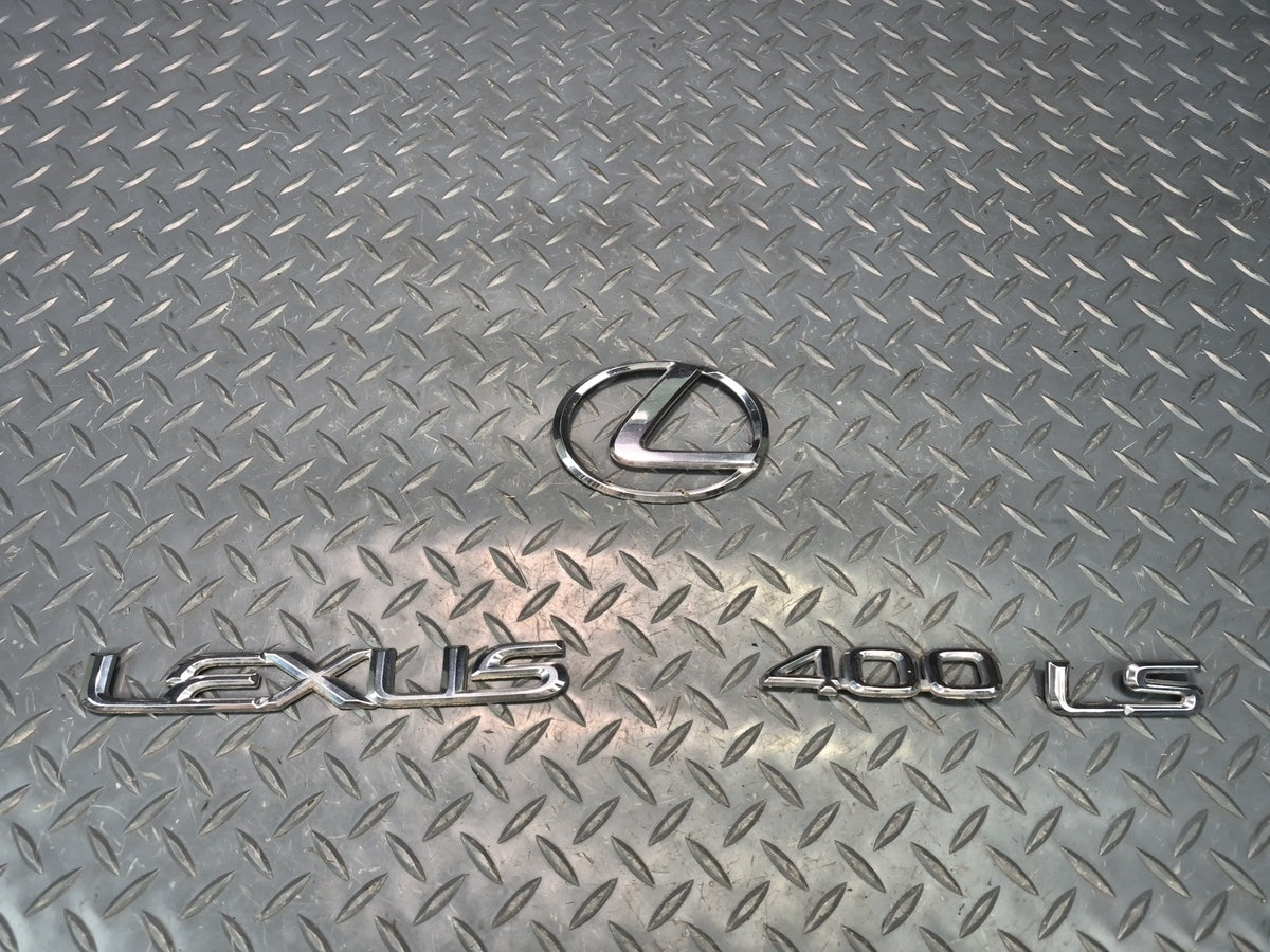 95-00 Lexus UCF20L LS400 Rear Trunk Lid Emblem Logo Badge Symbol Set OEM