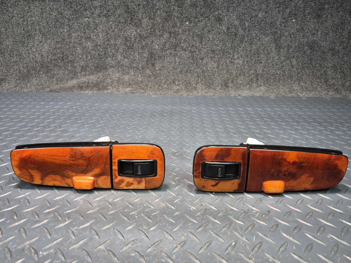 98-00 Lexus LS400 UCF20L Set of 2 Rear Door Ashtray w Window Switch & Trim OEM