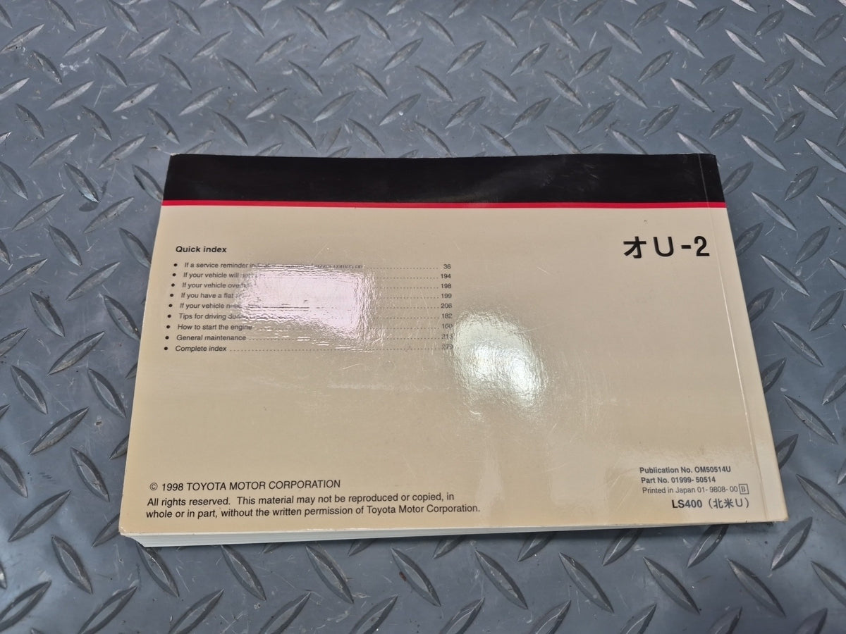 1999 Lexus UCF20L LS400 Owners Guide Manual Book Set w Case OEM