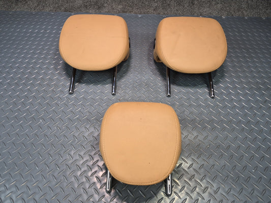 2003-2010 Porsche Cayenne 957 Rear Left Center Right Seat Leather Headrest Set