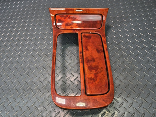 02-05 Lexus SC430 A/T Shifter Center Console Wood Trim Cover w CUP Holder Dmgd