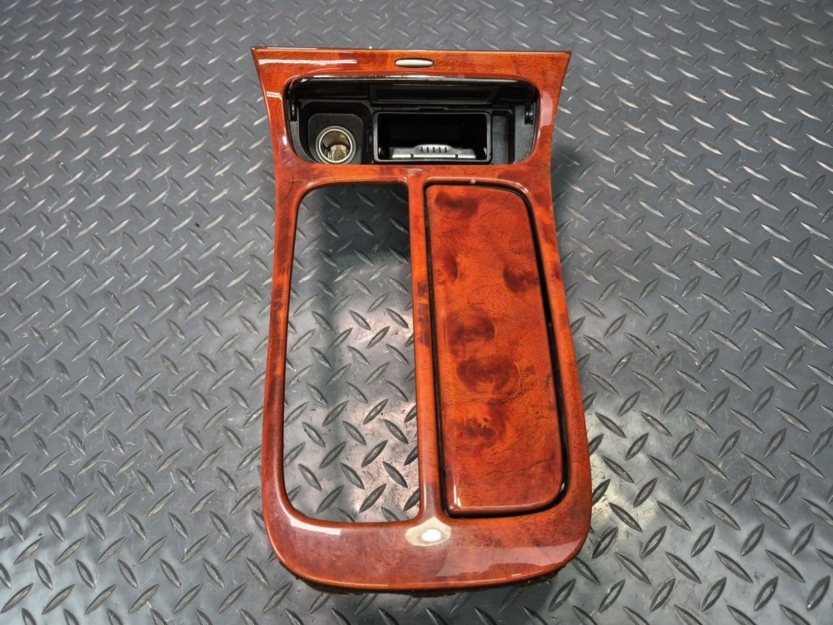 02-05 Lexus SC430 A/T Shifter Center Console Wood Trim Cover w CUP Holder Dmgd