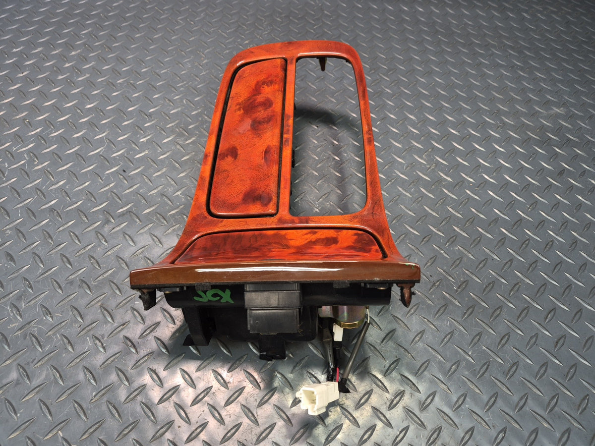 02-05 Lexus SC430 A/T Shifter Center Console Wood Trim Cover w CUP Holder Dmgd