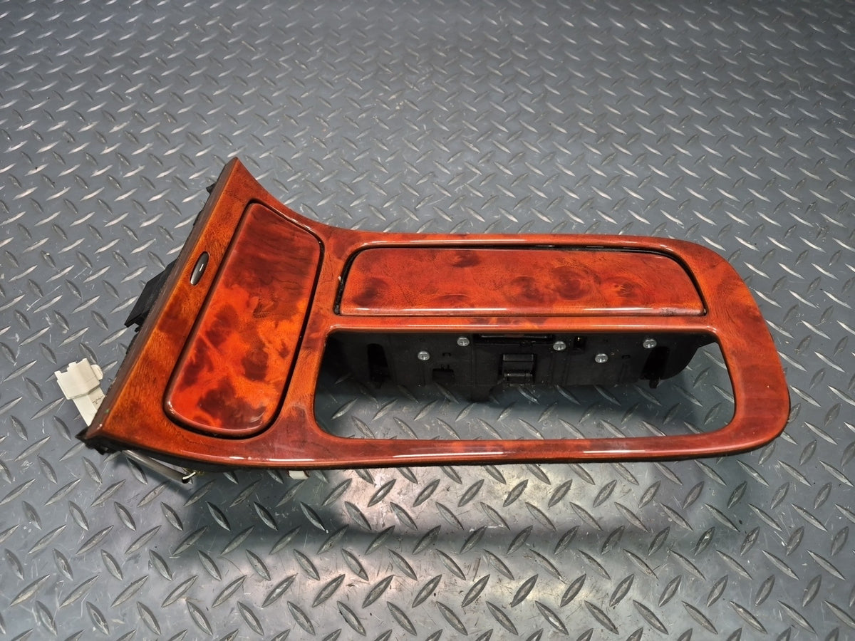 02-05 Lexus SC430 A/T Shifter Center Console Wood Trim Cover w CUP Holder Dmgd