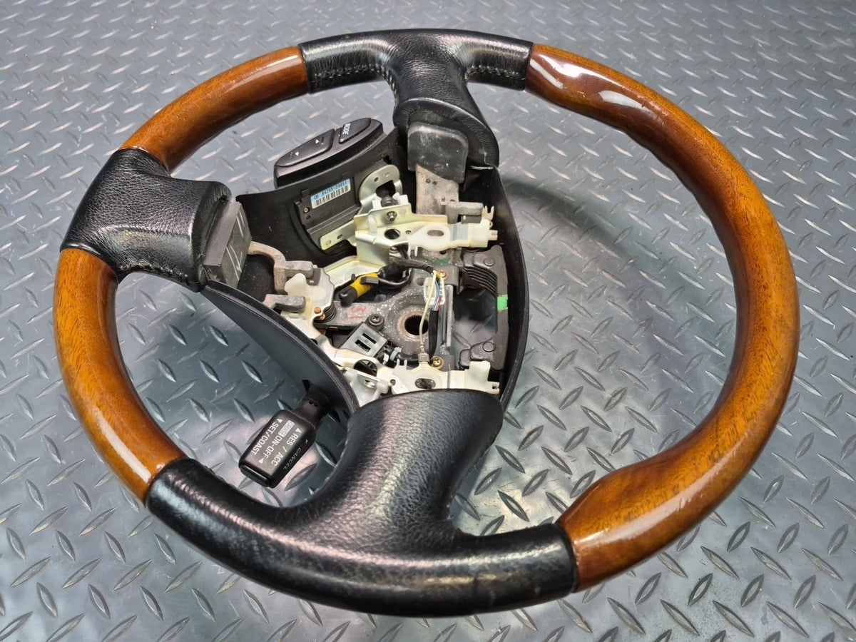 02-06 Lexus UZZ40L SC430 Leather Wood Steering Wheel w Radio & Cruise Switch OEM