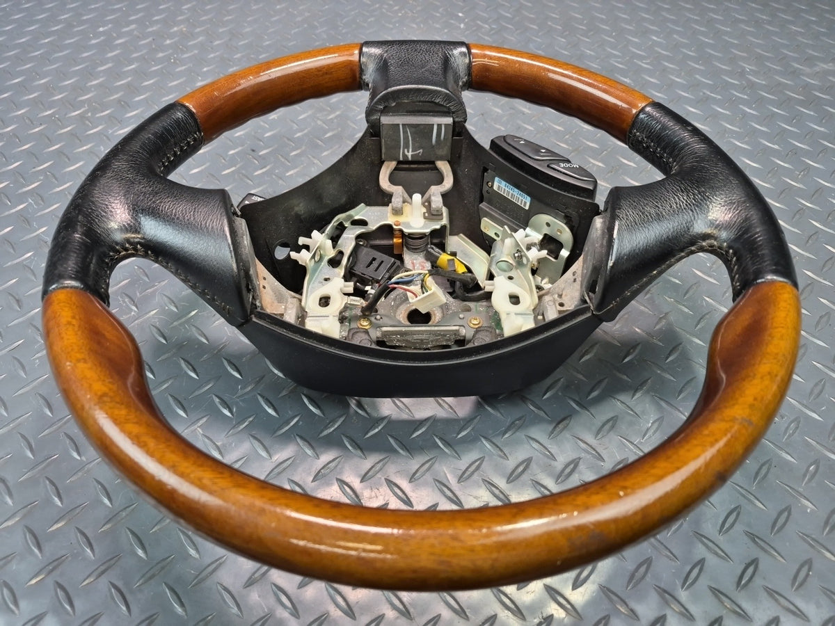 02-06 Lexus UZZ40L SC430 Leather Wood Steering Wheel w Radio & Cruise Switch OEM