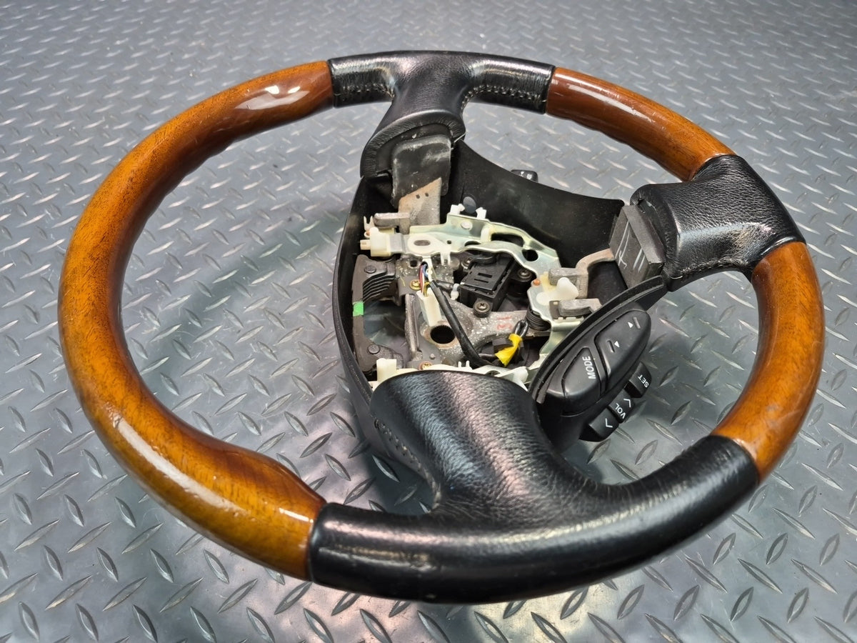 02-06 Lexus UZZ40L SC430 Leather Wood Steering Wheel w Radio & Cruise Switch OEM