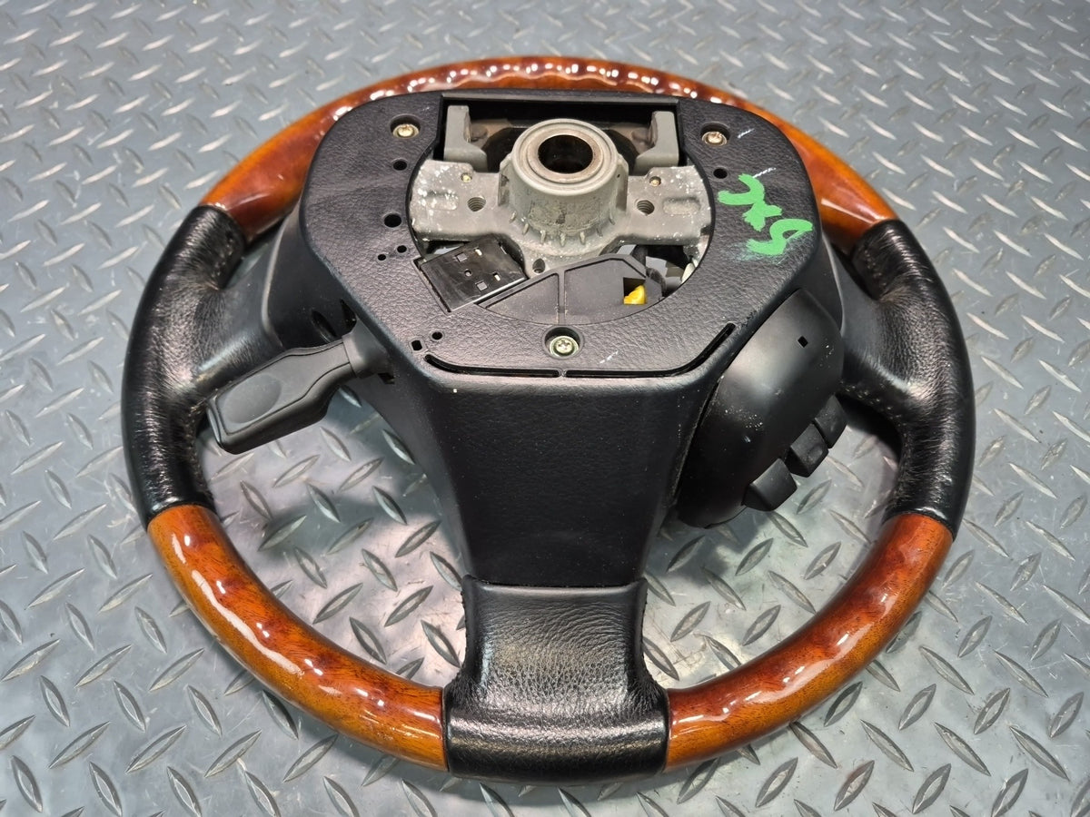 02-06 Lexus UZZ40L SC430 Leather Wood Steering Wheel w Radio & Cruise Switch OEM