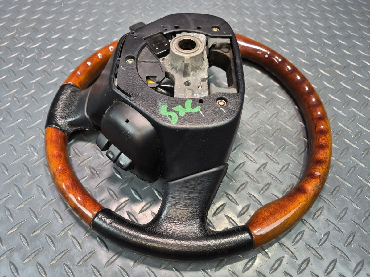 02-06 Lexus UZZ40L SC430 Leather Wood Steering Wheel w Radio & Cruise Switch OEM