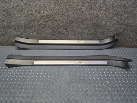 02-05 Lexus UZZ40L SC430 Left & Right Door Step Scuff Sill Plate Trim Set OEM