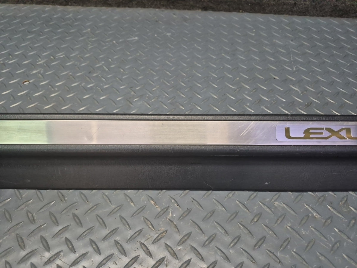 02-05 Lexus UZZ40L SC430 Left & Right Door Step Scuff Sill Plate Trim Set OEM