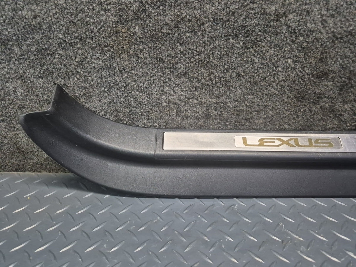 02-05 Lexus UZZ40L SC430 Left & Right Door Step Scuff Sill Plate Trim Set OEM
