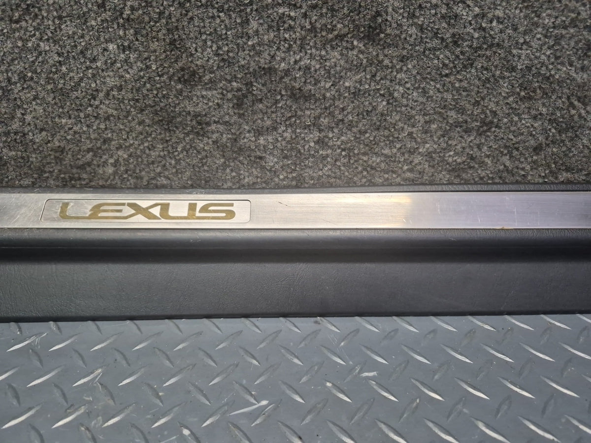 02-05 Lexus UZZ40L SC430 Left & Right Door Step Scuff Sill Plate Trim Set OEM