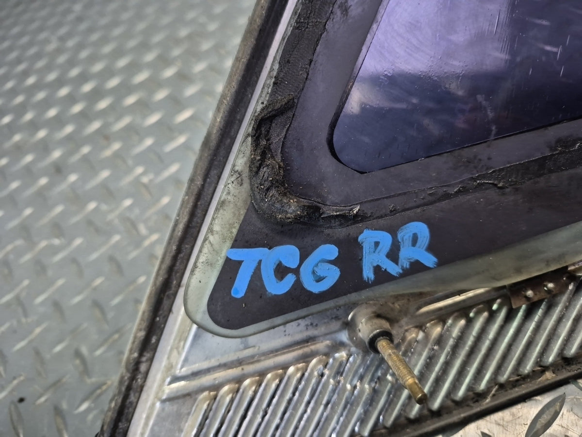84-86 Toyota Cressida MX73 Sedan Rear Right Quarter Window Glass w Molding OEM