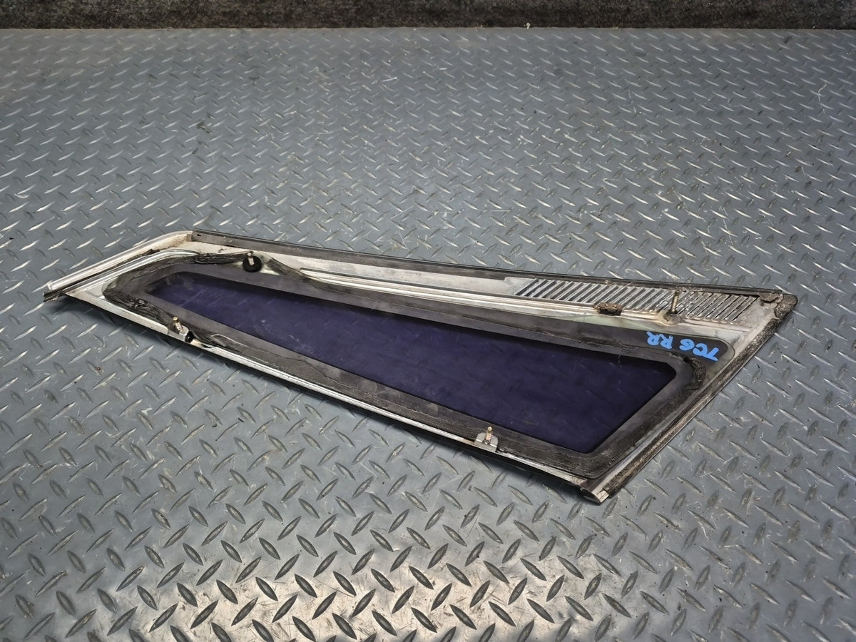 84-86 Toyota Cressida MX73 Sedan Rear Right Quarter Window Glass w Molding OEM