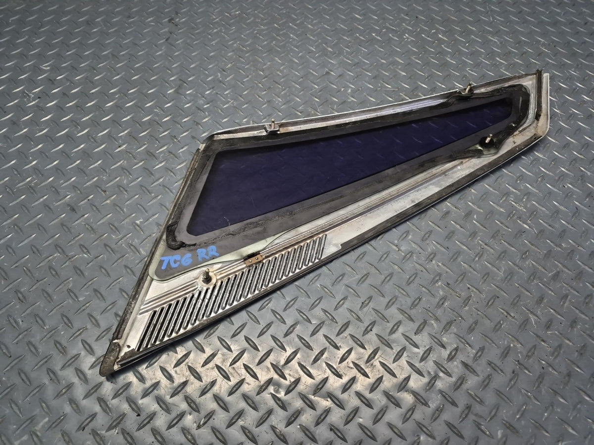 84-86 Toyota Cressida MX73 Sedan Rear Right Quarter Window Glass w Molding OEM