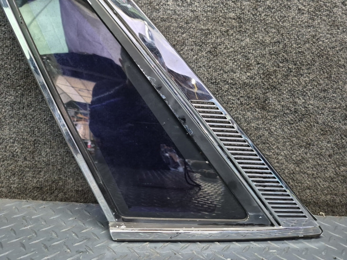 84-86 Toyota Cressida MX73 Sedan Rear Left Quarter Window Glass w Molding OEM