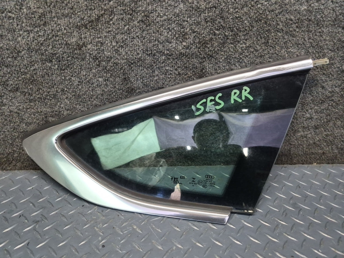 18-25 Audi F5A A5 S5 Sportback Rear Right Quarter Window Glass w Molding OEM