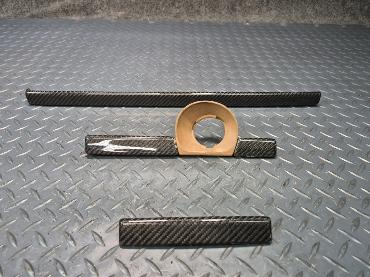 2003-2010 Porsche Cayenne 957 Dash Carbon Fiber Trim Bezel Cover Panel Set of 3
