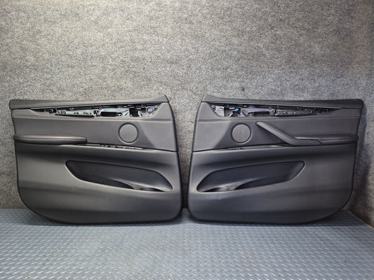 2014-2018 BMW F15 X5 Front Left & Right Door Interior Trim Panel Cover Black