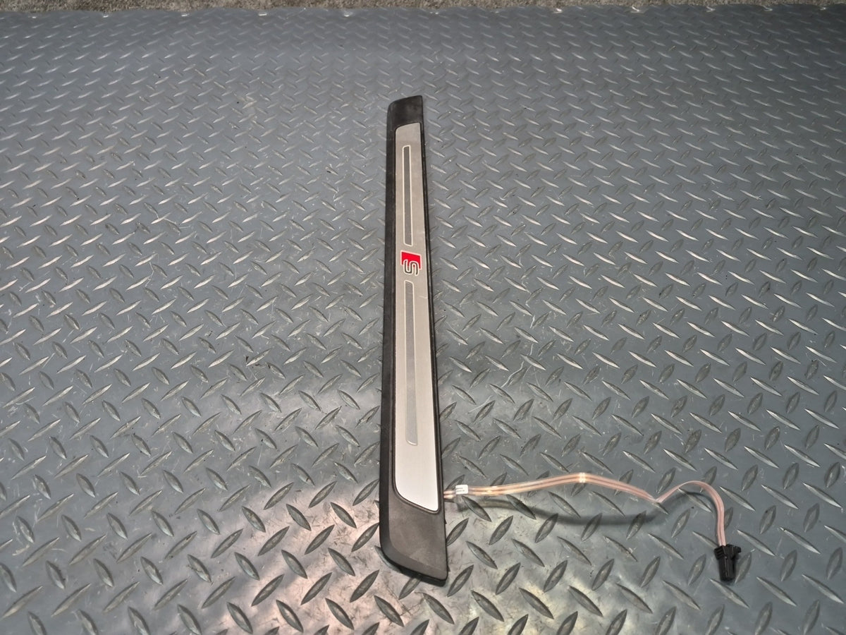 17-25 Audi A4 S4 A5 S5 S-line Set of 2 Door Scuff Sill Plate Trim w Light OEM