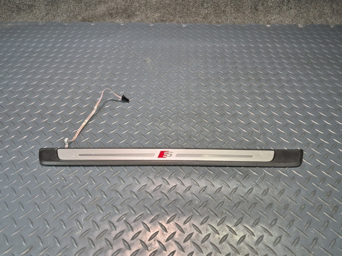 17-25 Audi A4 S4 A5 S5 S-line Set of 2 Door Scuff Sill Plate Trim w Light OEM
