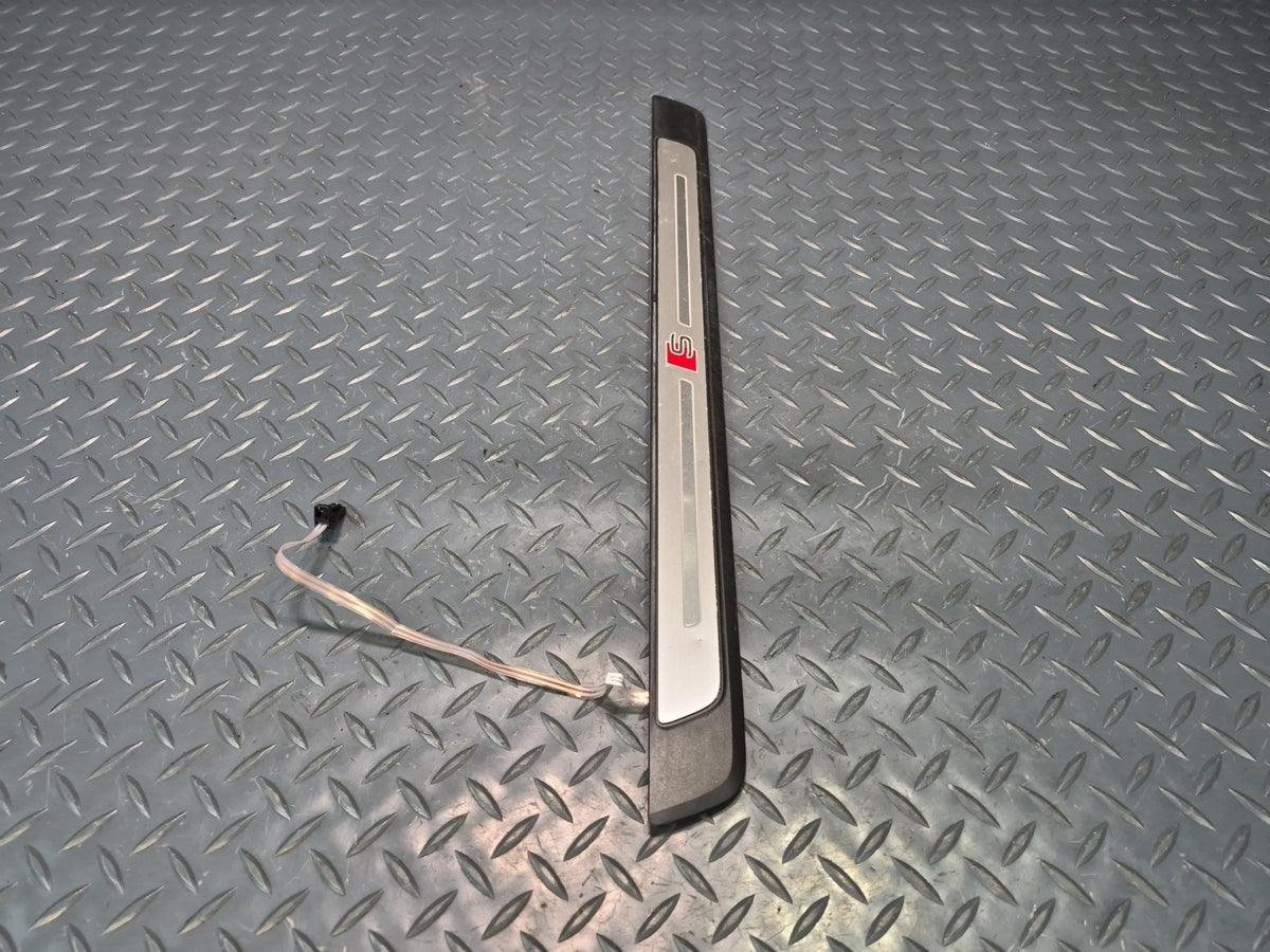 17-25 Audi A4 S4 A5 S5 S-line Set of 2 Door Scuff Sill Plate Trim w Light OEM