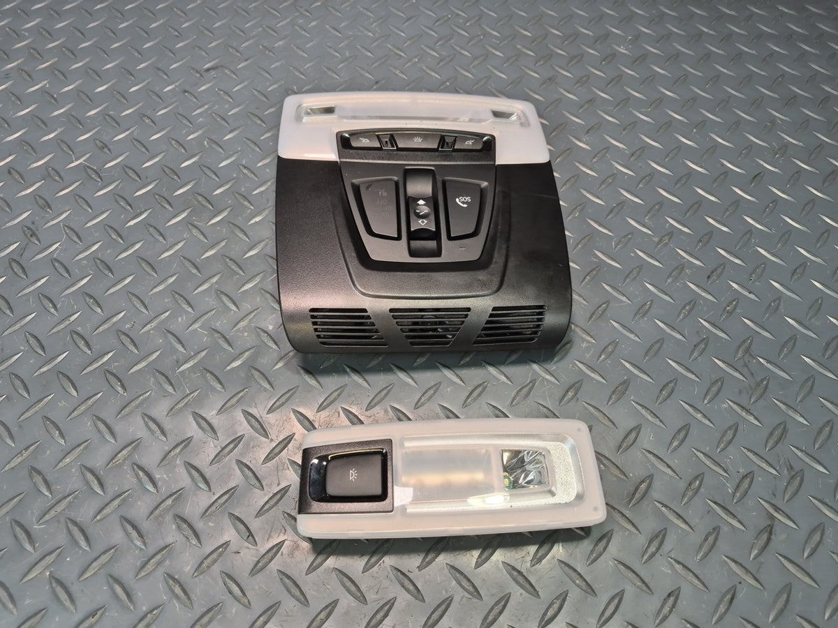 2014-2018 BMW F15 X5 Front & Rear Overhead Console Interior Light Lamp Set of 2