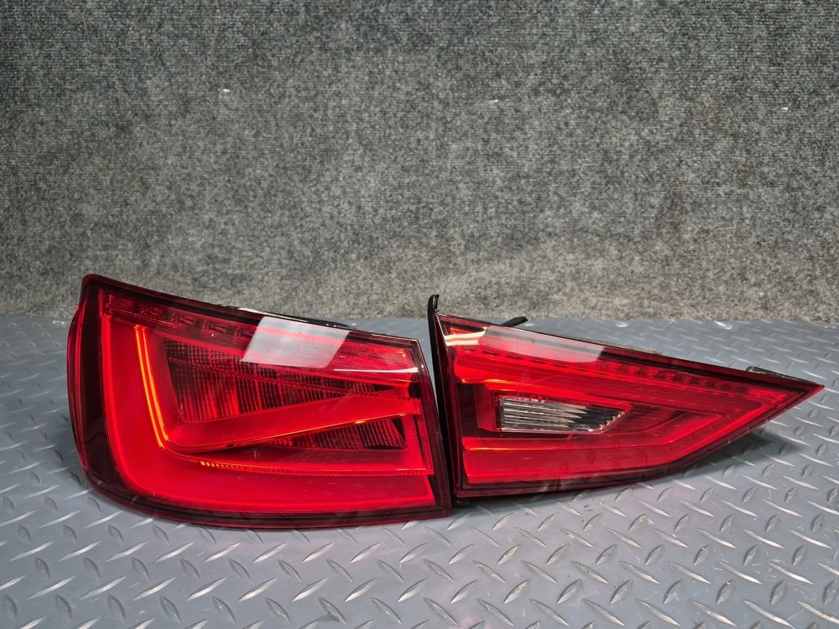 15-16 Audi S3 8VS Sedan Rear Left Right Inner Outer LED Tail Light Lamp Set OEM