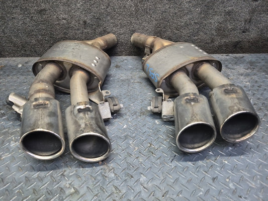 18-24 Audi F5A S5 Sportback Rear Exhaust Muffler w Chrome Tips Set of 2 OEM