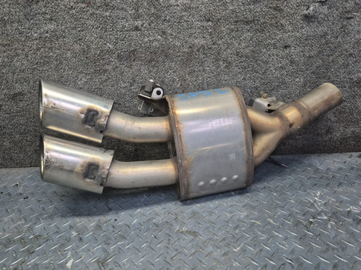 18-24 Audi F5A S5 Sportback Rear Exhaust Muffler w Chrome Tips Set of 2 OEM