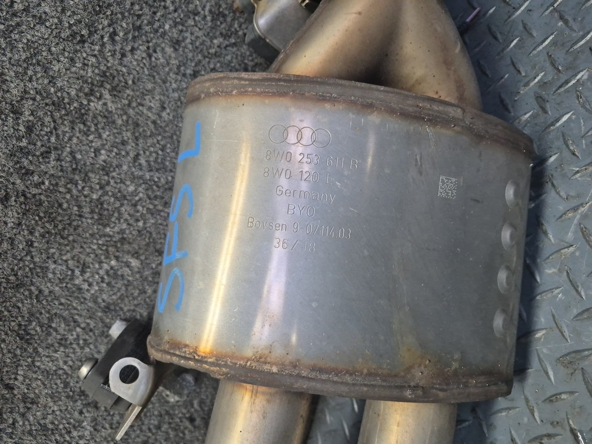 18-24 Audi F5A S5 Sportback Rear Exhaust Muffler w Chrome Tips Set of 2 OEM