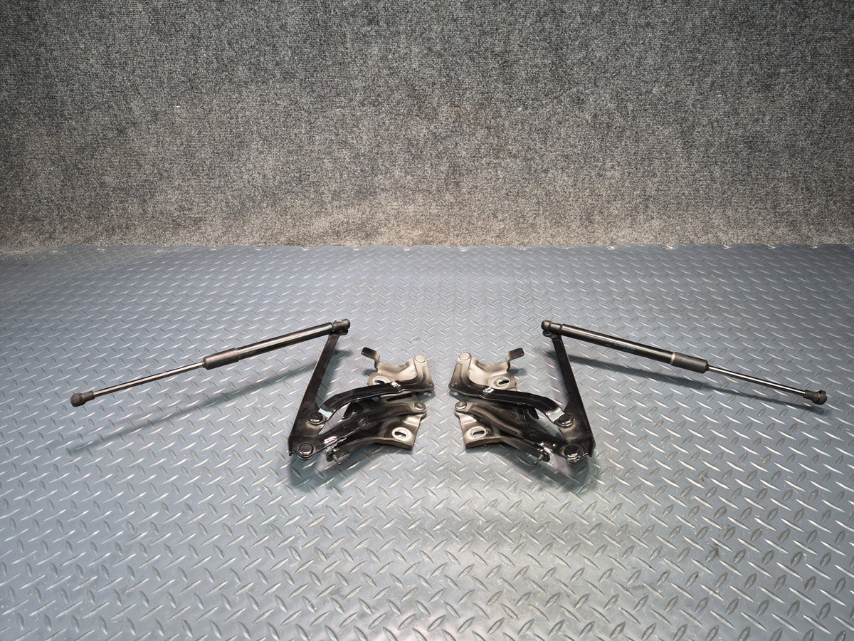 18-25 Audi A5 S5 Front Left & Right Hood Hinge w Shock Support Set Black OEM