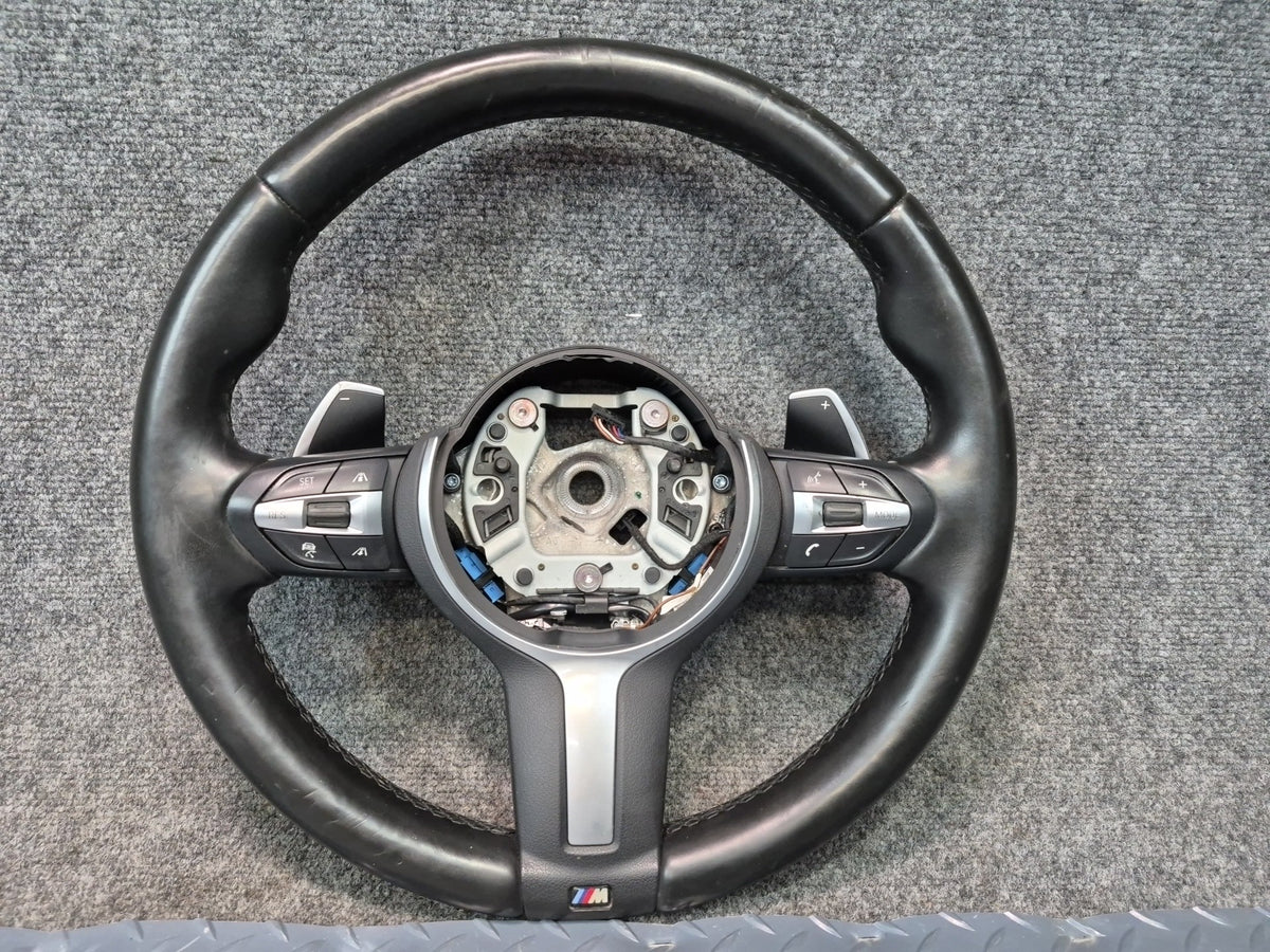 2014-2018 BMW F15 X5 M Sport Leather Heated Steering Black w Paddles & Controls